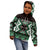 Personalised Taniko Motifs Aotearoa Kid Hoodie Waitangi Kowhaiwhai Kiwi - Green