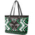 Personalised Taniko Motifs Aotearoa Leather Tote Bag Waitangi Kowhaiwhai Kiwi - Green