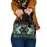Personalised Taniko Motifs Aotearoa Shoulder Handbag Waitangi Kowhaiwhai Kiwi - Green LT7 One Size Green - Polynesian Pride