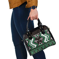 Personalised Taniko Motifs Aotearoa Shoulder Handbag Waitangi Kowhaiwhai Kiwi - Green LT7 - Polynesian Pride