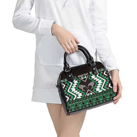 Personalised Taniko Motifs Aotearoa Shoulder Handbag Waitangi Kowhaiwhai Kiwi - Green LT7 - Polynesian Pride
