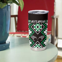 Personalised Taniko Motifs Aotearoa Tumbler Cup Waitangi Kowhaiwhai Kiwi - Green LT7 - Polynesian Pride