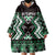 Personalised Taniko Motifs Aotearoa Wearable Blanket Hoodie Waitangi Kowhaiwhai Kiwi - Green