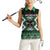 Personalised Taniko Motifs Aotearoa Women Sleeveless Polo Shirt Waitangi Kowhaiwhai Kiwi - Green