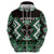 Personalised Taniko Motifs Aotearoa Zip Hoodie Waitangi Kowhaiwhai Kiwi - Green