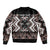 Personalised Taniko Motifs Aotearoa Bomber Jacket Waitangi Kowhaiwhai Kiwi - Mocha