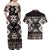 Personalised Taniko Motifs Aotearoa Couples Matching Off Shoulder Maxi Dress and Hawaiian Shirt Waitangi Kowhaiwhai Kiwi - Mocha