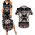 Personalised Taniko Motifs Aotearoa Couples Matching Summer Maxi Dress and Hawaiian Shirt Waitangi Kowhaiwhai Kiwi - Mocha