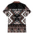 Personalised Taniko Motifs Aotearoa Family Matching Short Sleeve Bodycon Dress and Hawaiian Shirt Waitangi Kowhaiwhai Kiwi - Mocha