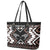 Personalised Taniko Motifs Aotearoa Leather Tote Bag Waitangi Kowhaiwhai Kiwi - Mocha