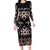 Personalised Taniko Motifs Aotearoa Long Sleeve Bodycon Dress Waitangi Kowhaiwhai Kiwi - Mocha