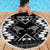 Personalised Taniko Motifs Aotearoa Beach Blanket Waitangi Kowhaiwhai Kiwi - Monochrome