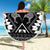 Personalised Taniko Motifs Aotearoa Beach Blanket Waitangi Kowhaiwhai Kiwi - Monochrome