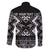 Personalised Taniko Motifs Aotearoa Family Matching Long Sleeve Bodycon Dress and Hawaiian Shirt Waitangi Kowhaiwhai Kiwi - Monochrome