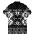 Personalised Taniko Motifs Aotearoa Family Matching Mermaid Dress and Hawaiian Shirt Waitangi Kowhaiwhai Kiwi - Monochrome