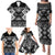 Personalised Taniko Motifs Aotearoa Family Matching Puletasi and Hawaiian Shirt Waitangi Kowhaiwhai Kiwi - Monochrome