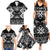 Personalised Taniko Motifs Aotearoa Family Matching Summer Maxi Dress and Hawaiian Shirt Waitangi Kowhaiwhai Kiwi - Monochrome