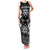 Personalised Taniko Motifs Aotearoa Family Matching Tank Maxi Dress and Hawaiian Shirt Waitangi Kowhaiwhai Kiwi - Monochrome