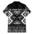 Personalised Taniko Motifs Aotearoa Hawaiian Shirt Waitangi Kowhaiwhai Kiwi - Monochrome