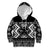 Personalised Taniko Motifs Aotearoa Kid Hoodie Waitangi Kowhaiwhai Kiwi - Monochrome