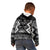 Personalised Taniko Motifs Aotearoa Kid Hoodie Waitangi Kowhaiwhai Kiwi - Monochrome