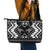 Personalised Taniko Motifs Aotearoa Leather Tote Bag Waitangi Kowhaiwhai Kiwi - Monochrome