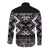 Personalised Taniko Motifs Aotearoa Long Sleeve Button Shirt Waitangi Kowhaiwhai Kiwi - Monochrome