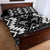 Personalised Taniko Motifs Aotearoa Quilt Bed Set Waitangi Kowhaiwhai Kiwi - Monochrome