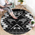 Personalised Taniko Motifs Aotearoa Round Carpet Waitangi Kowhaiwhai Kiwi - Monochrome