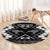 Personalised Taniko Motifs Aotearoa Round Carpet Waitangi Kowhaiwhai Kiwi - Monochrome