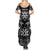 Personalised Taniko Motifs Aotearoa Summer Maxi Dress Waitangi Kowhaiwhai Kiwi - Monochrome