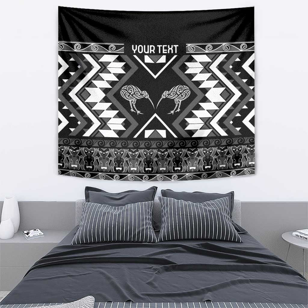 Personalised Taniko Motifs Aotearoa Tapestry Waitangi Kowhaiwhai Kiwi - Monochrome LT7 - Polynesian Pride