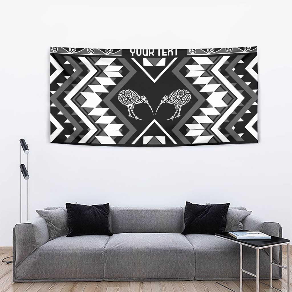 Personalised Taniko Motifs Aotearoa Tapestry Waitangi Kowhaiwhai Kiwi - Monochrome LT7 - Polynesian Pride