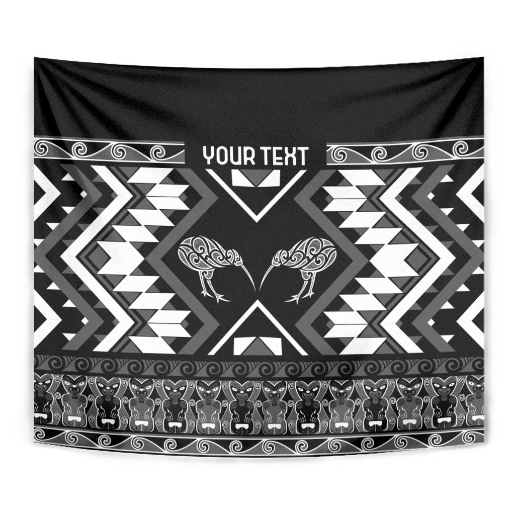 Personalised Taniko Motifs Aotearoa Tapestry Waitangi Kowhaiwhai Kiwi - Monochrome LT7 - Polynesian Pride