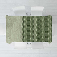 Vintage Sage Green Hawaiian Traditional Kapa Mix Flowers Lei Tablecloth LT7 Sage Green - Polynesian Pride