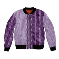 Vintage Violet Hawaiian Traditional Kapa Mix Flowers Lei Bomber Jacket LT7 Unisex Violet - Polynesian Pride