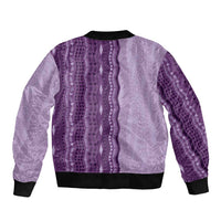 Vintage Violet Hawaiian Traditional Kapa Mix Flowers Lei Bomber Jacket LT7 - Polynesian Pride