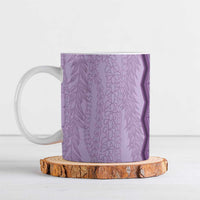 Vintage Violet Hawaiian Traditional Kapa Mix Flowers Lei Ceramic Mug LT7 Violet - Polynesian Pride