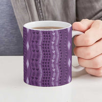 Vintage Violet Hawaiian Traditional Kapa Mix Flowers Lei Ceramic Mug LT7 - Polynesian Pride