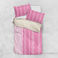 Vintage Pink Hawaiian Traditional Kapa Mix Flowers Lei Bedding Set LT7 US Twin 172cm x 218cm Pink - Polynesian Pride