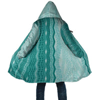 Vintage Teal Hawaiian Traditional Kapa Mix Flowers Lei Cloak LT7 Unisex Teal - Polynesian Pride