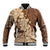 Samoa Women's Day Baseball Jacket Tiale Flower Mix Siapo Tapa LT7 Unisex Beige - Polynesian Pride