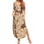 Samoa Women's Day Summer Maxi Dress Tiale Flower Mix Siapo Tapa LT7 Women Beige - Polynesian Pride