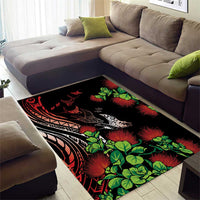 Aloha Hawaii Manta Rays Area Rug Red Ohia Lehua LT7 - Polynesian Pride