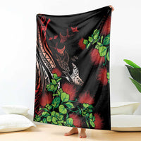 Aloha Hawaii Manta Rays Blanket Red Ohia Lehua LT7 - Polynesian Pride