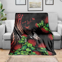Aloha Hawaii Manta Rays Blanket Red Ohia Lehua LT7 - Polynesian Pride