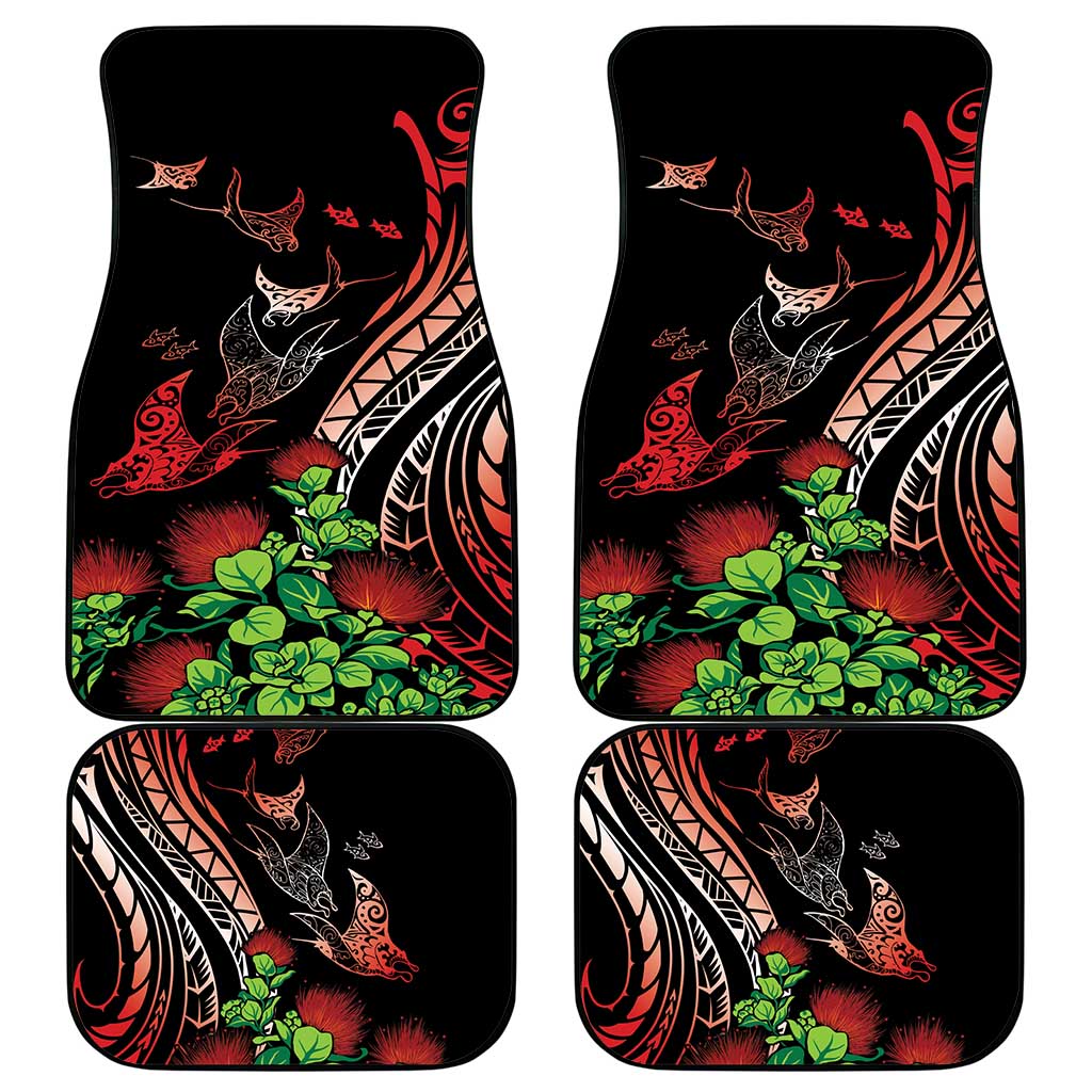 Aloha Hawaii Manta Rays Car Mats Red Ohia Lehua LT7 - Polynesian Pride