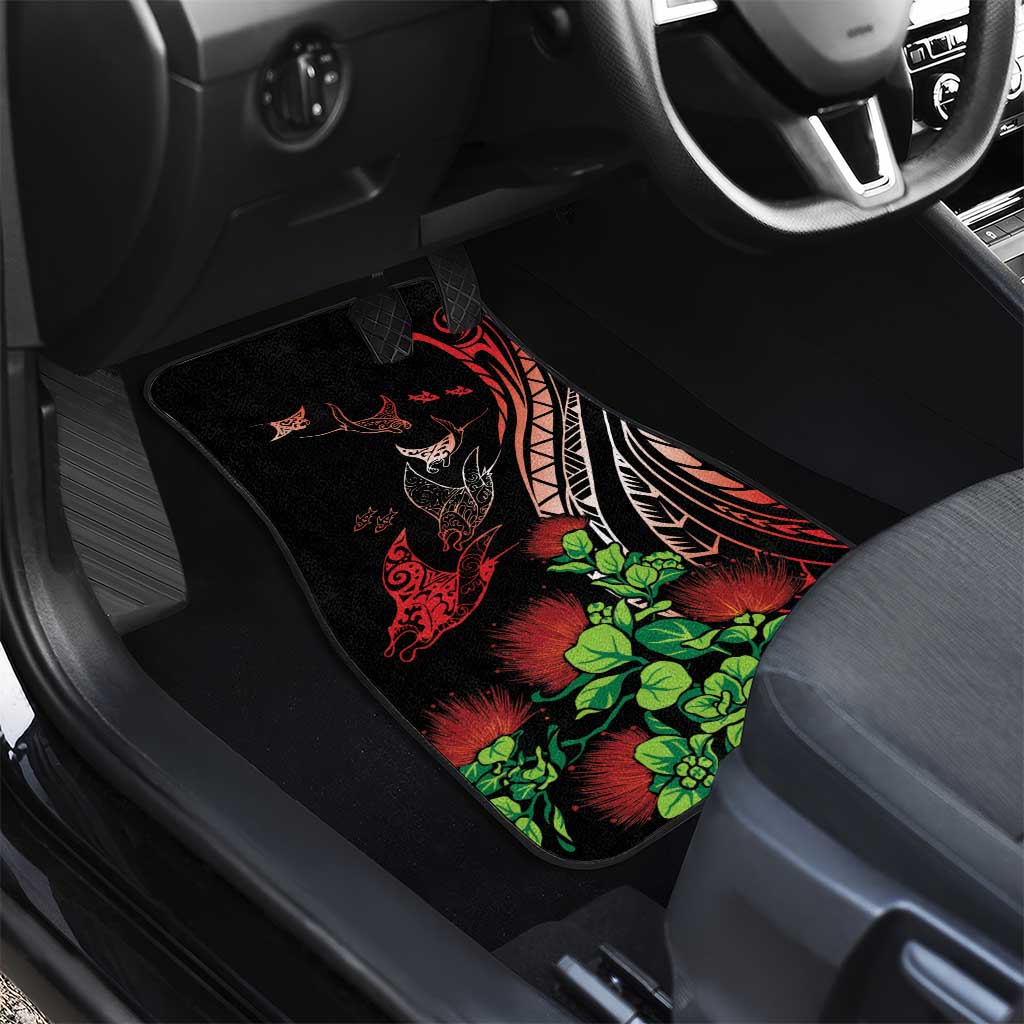 Aloha Hawaii Manta Rays Car Mats Red Ohia Lehua LT7 - Polynesian Pride