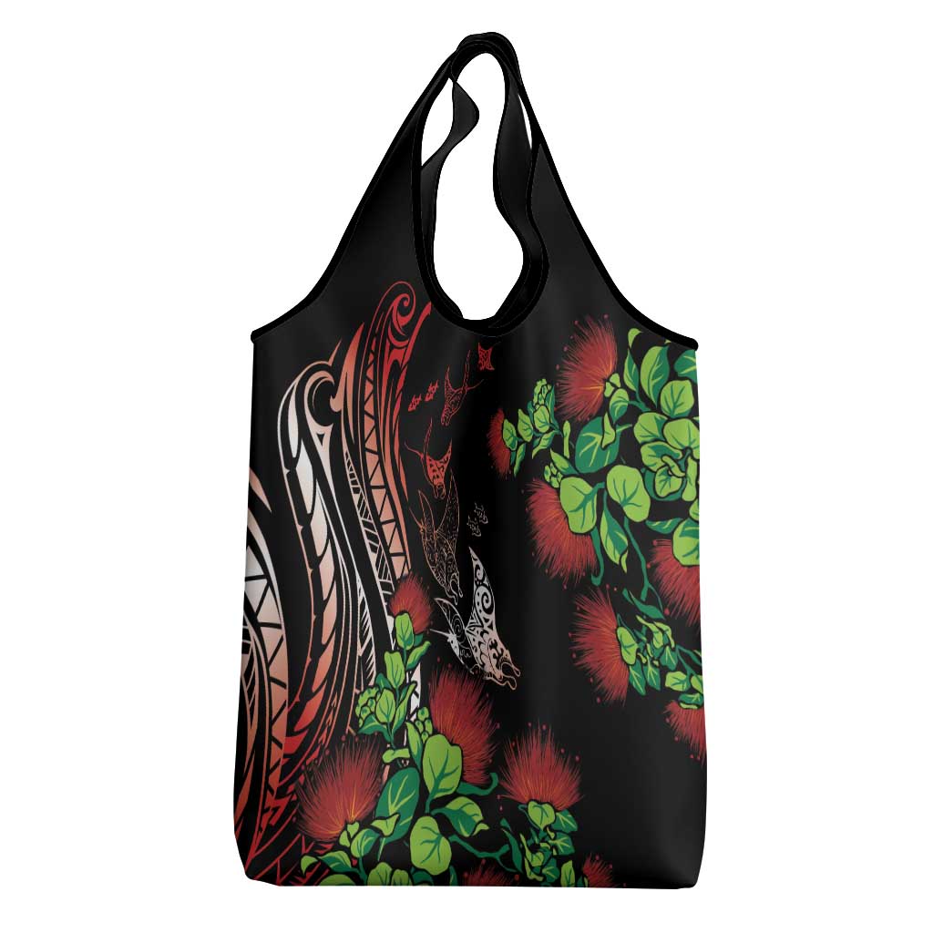 Aloha Hawaii Manta Rays Grocery Bag Red Ohia Lehua LT7 - Polynesian Pride