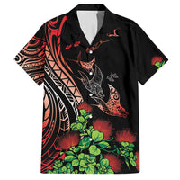 Aloha Hawaii Manta Rays Hawaiian Shirt Red Ohia Lehua LT7 Red - Polynesian Pride